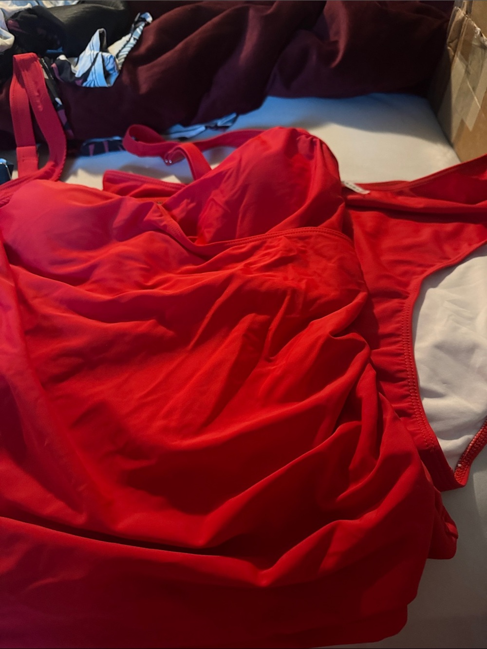 Women’s Red Swim Tankini Top